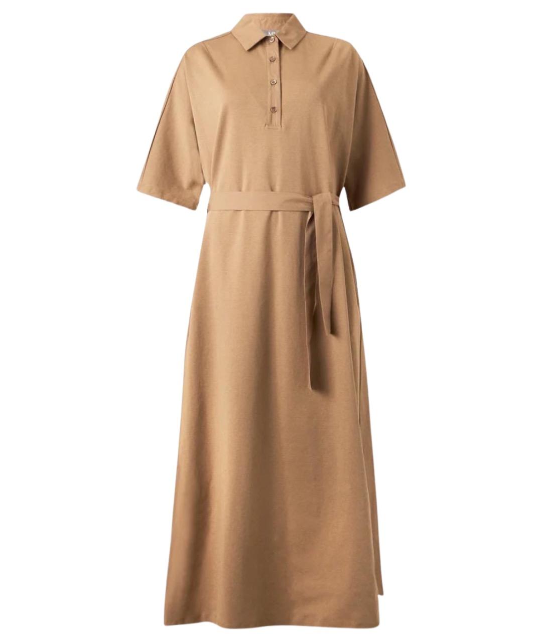 MAX MARA Бежевое хлопковое повседневное платье, фото 1