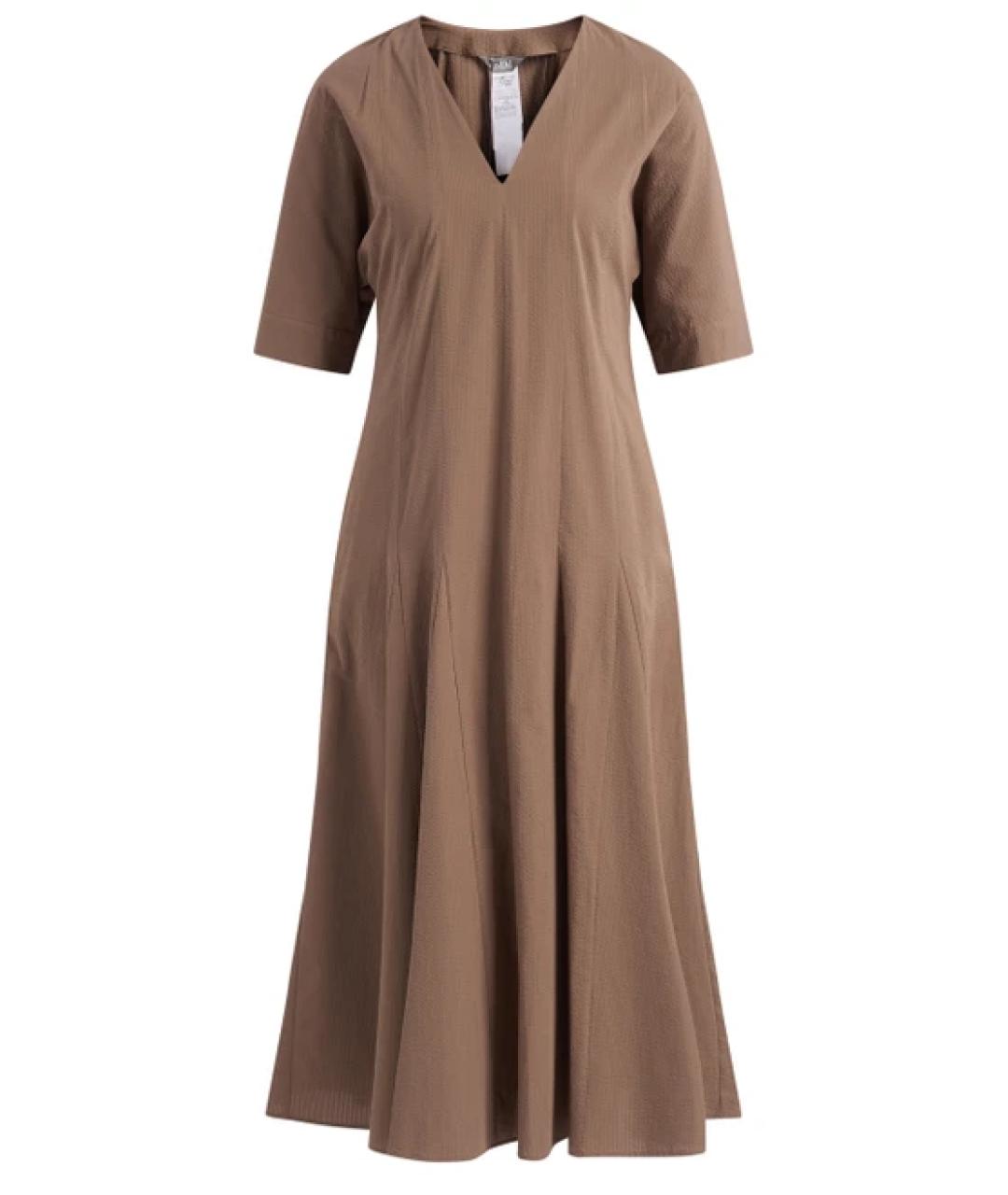 MAX MARA Коричневое хлопковое платье, фото 1