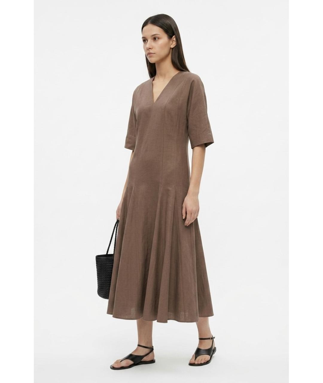 MAX MARA Коричневое хлопковое платье, фото 2