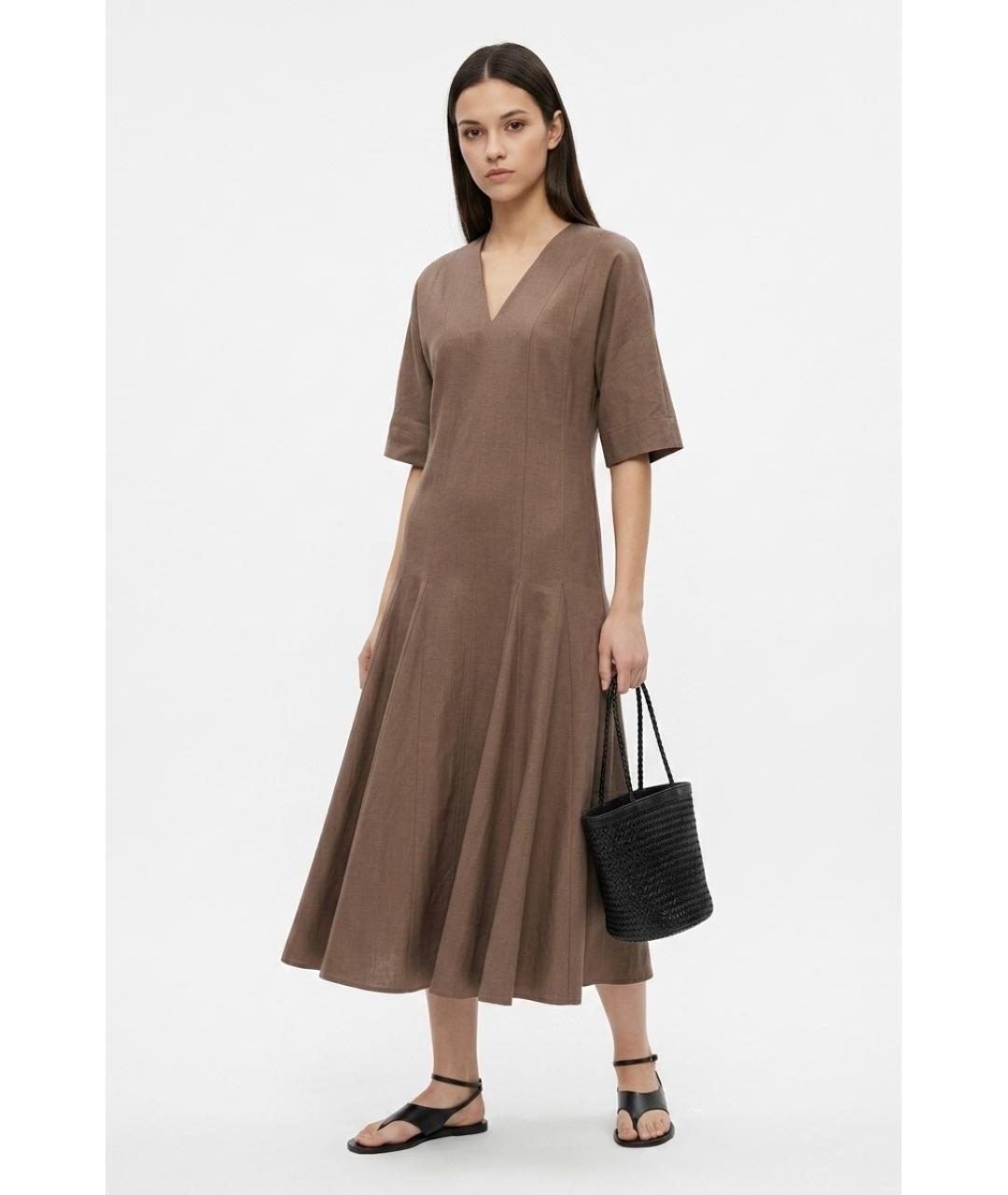 MAX MARA Коричневое хлопковое платье, фото 3