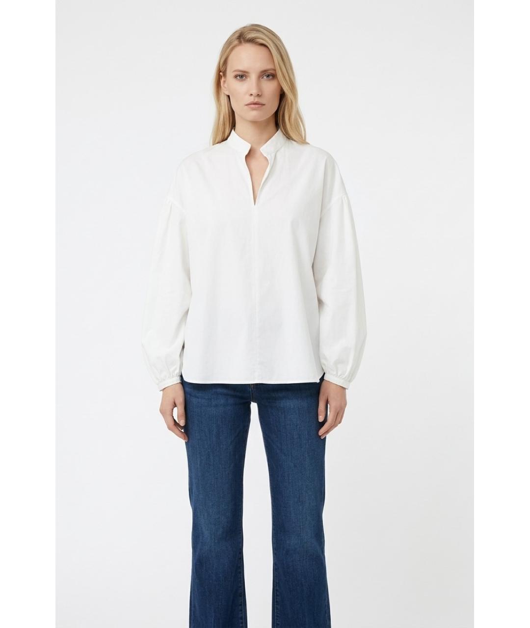 MAX MARA Белая хлопковая блузы, фото 2