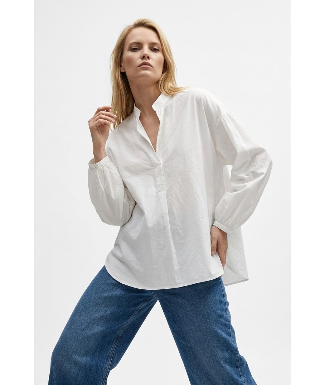 MAX MARA Белая хлопковая блузы, фото 3