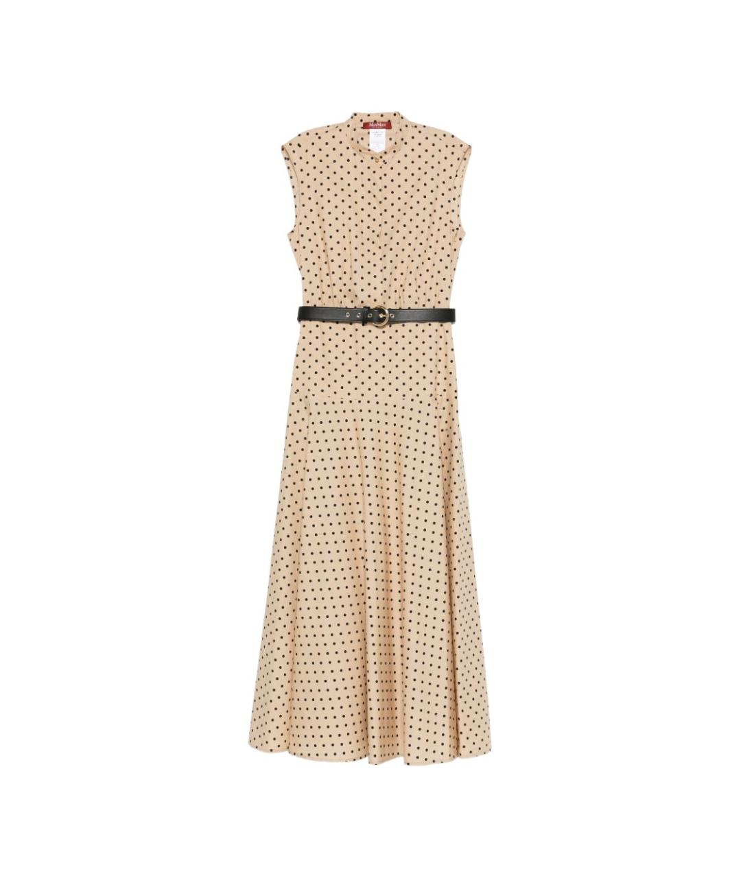 MAX MARA Бежевое хлопковое повседневное платье, фото 1