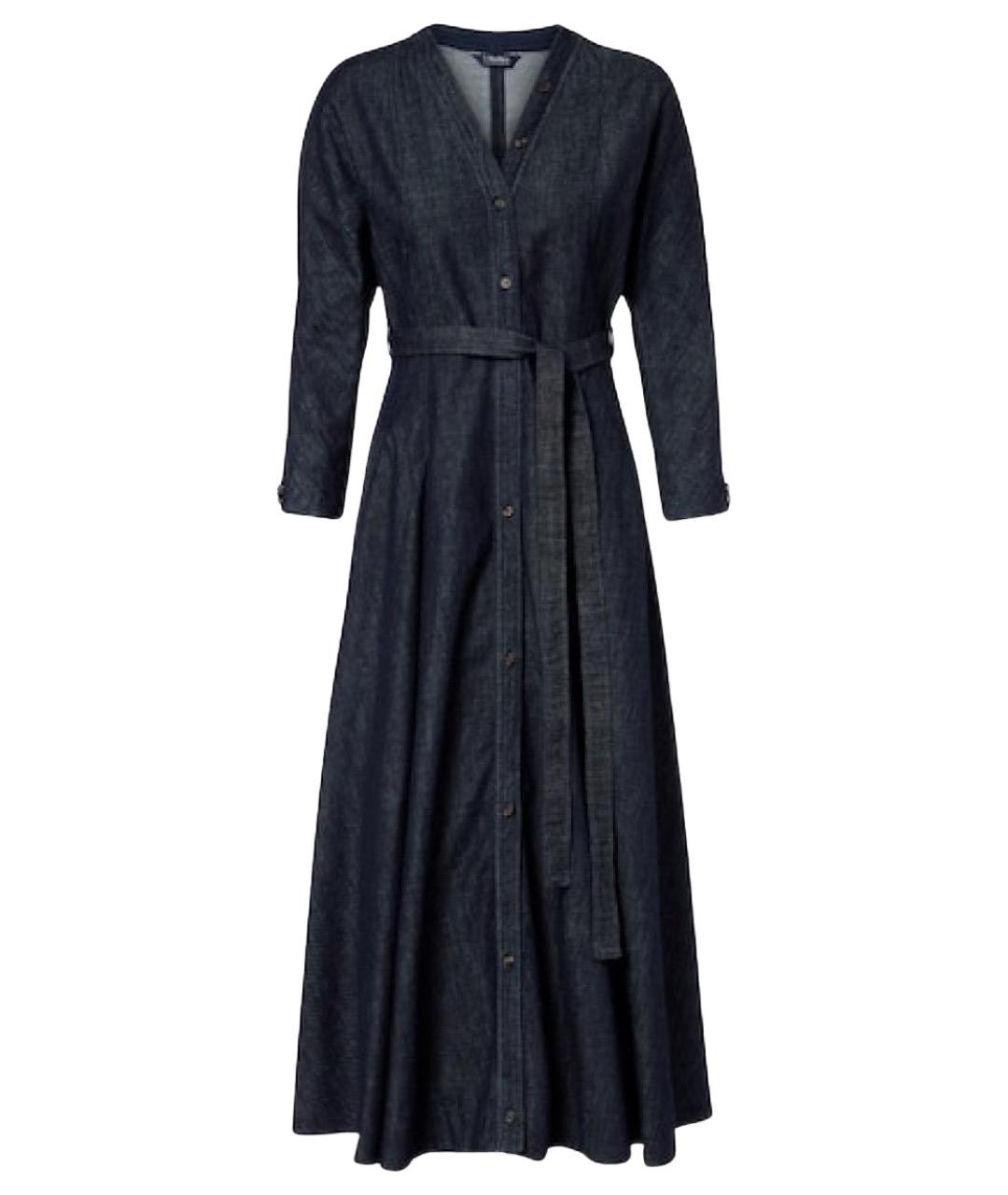 MAX MARA Синее хлопковое повседневное платье, фото 1