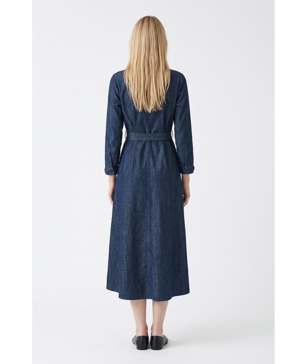 MAX MARA Синее хлопковое повседневное платье, фото 3