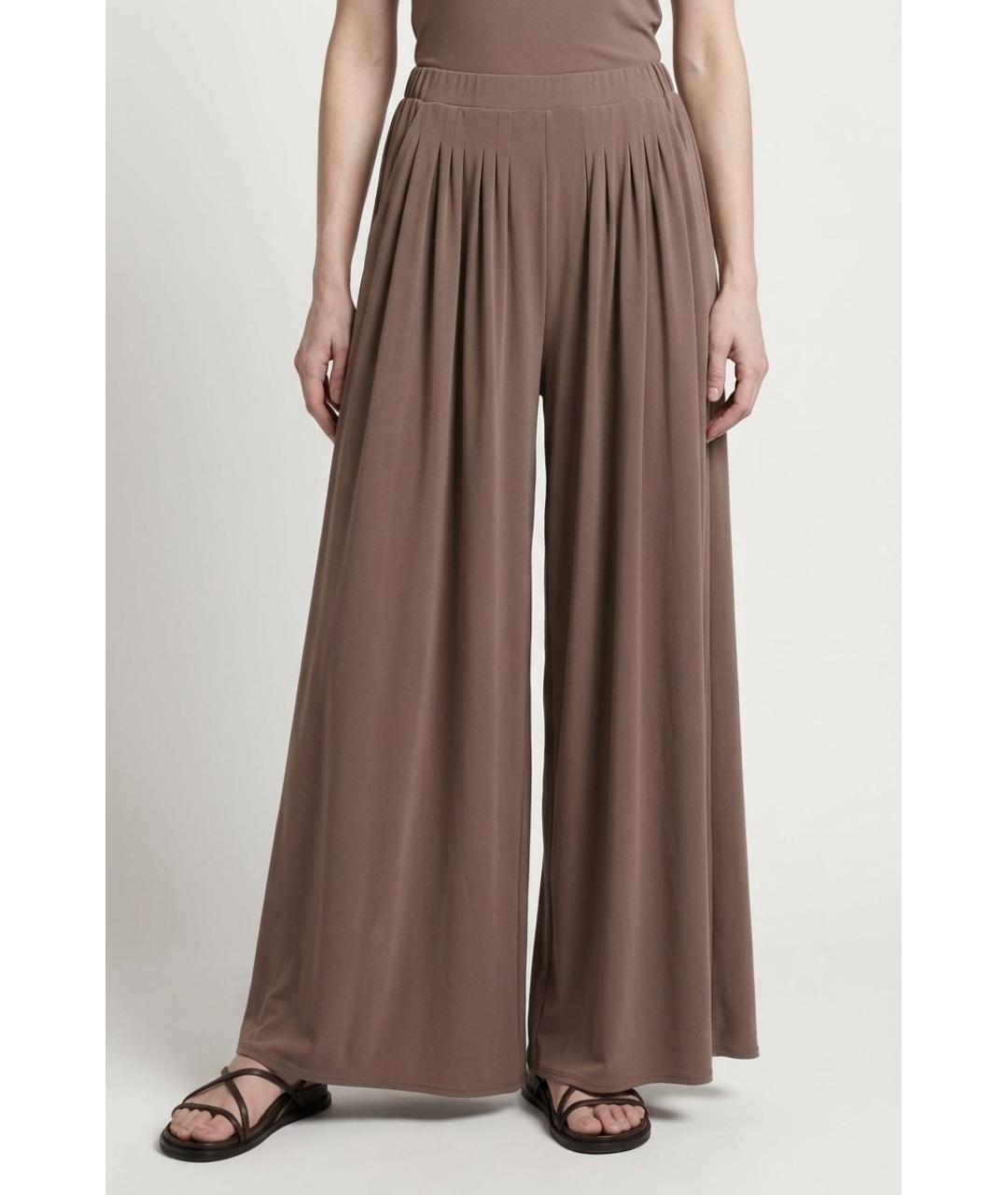MAX MARA Коричневые брюки широкие, фото 4