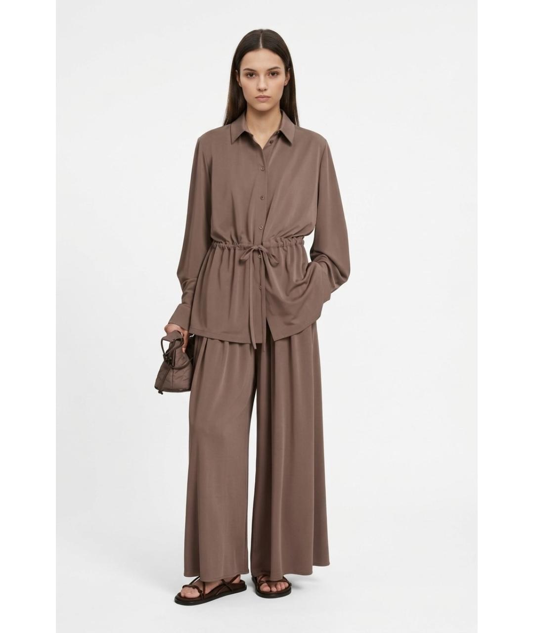 MAX MARA Коричневые брюки широкие, фото 2
