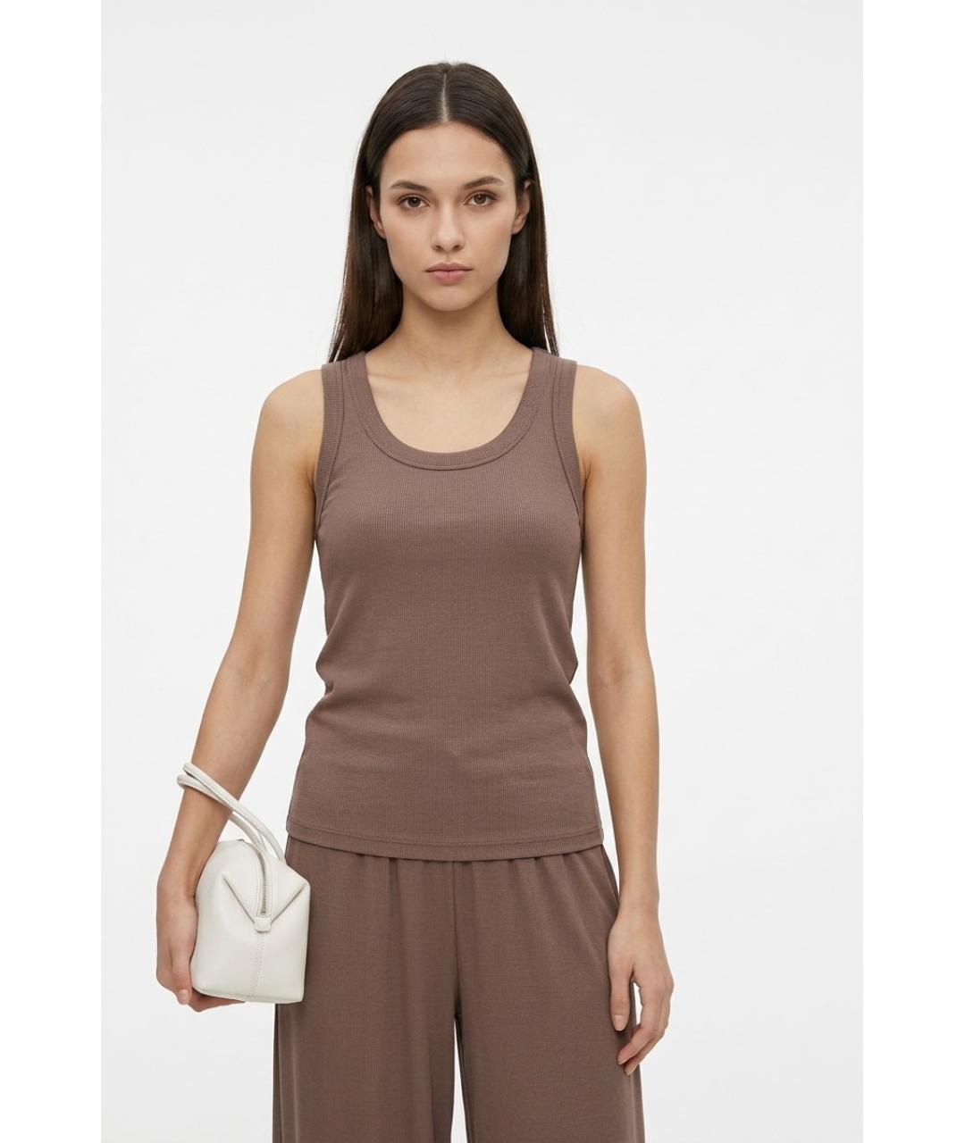 MAX MARA Коричневая майка, фото 4