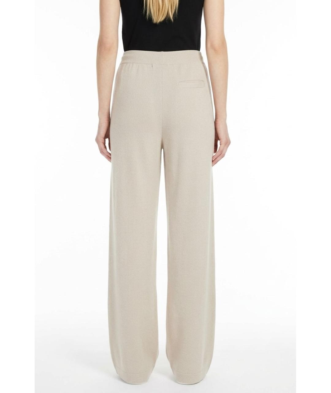 MAX MARA Бежевые хлопковые прямые брюки, фото 3