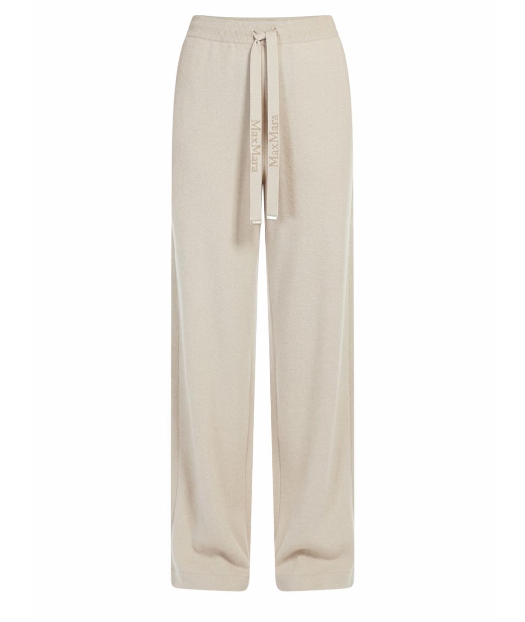MAX MARA Бежевые хлопковые прямые брюки, фото 1
