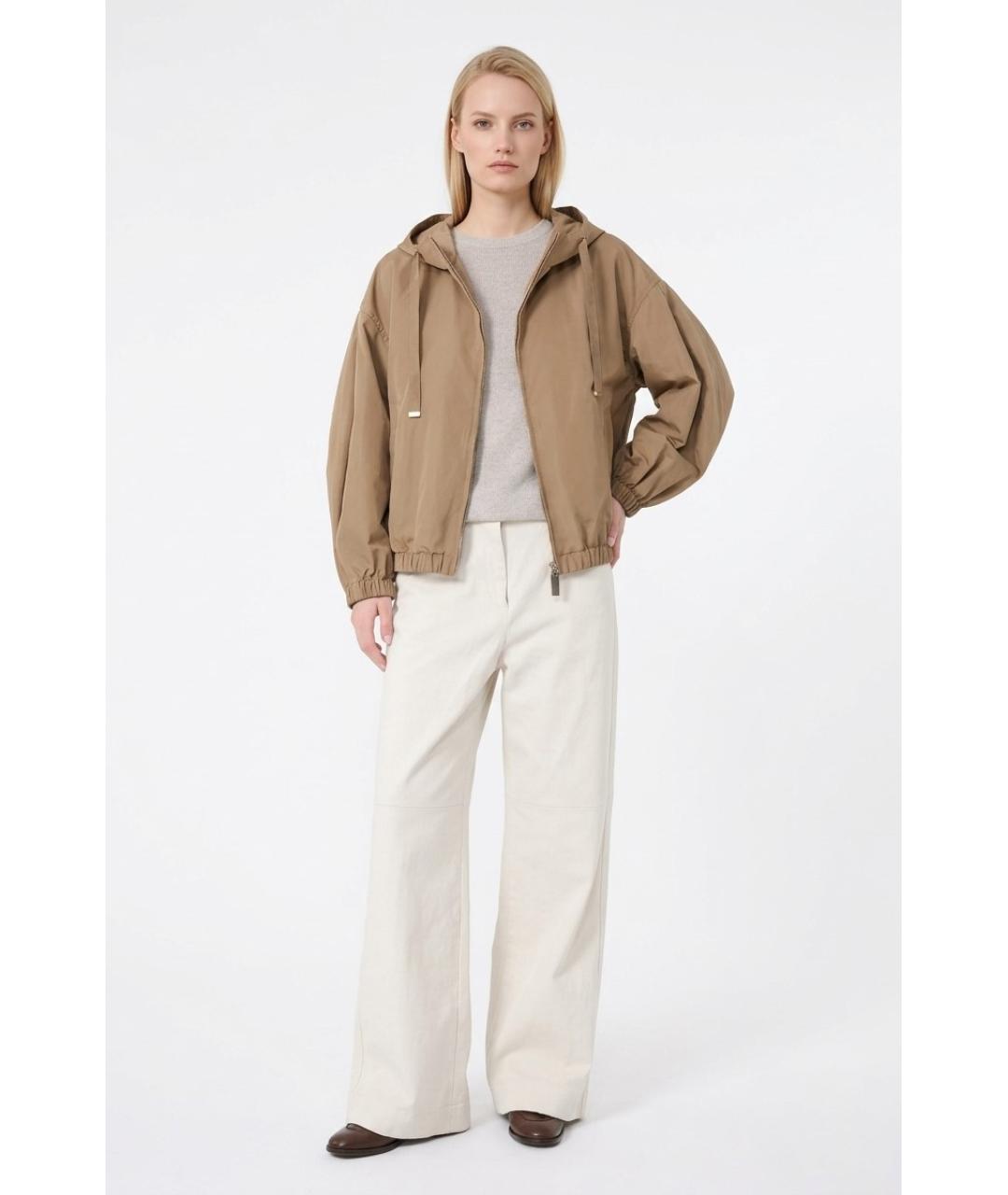MAX MARA Бежевая полиэстеровая куртка, фото 2