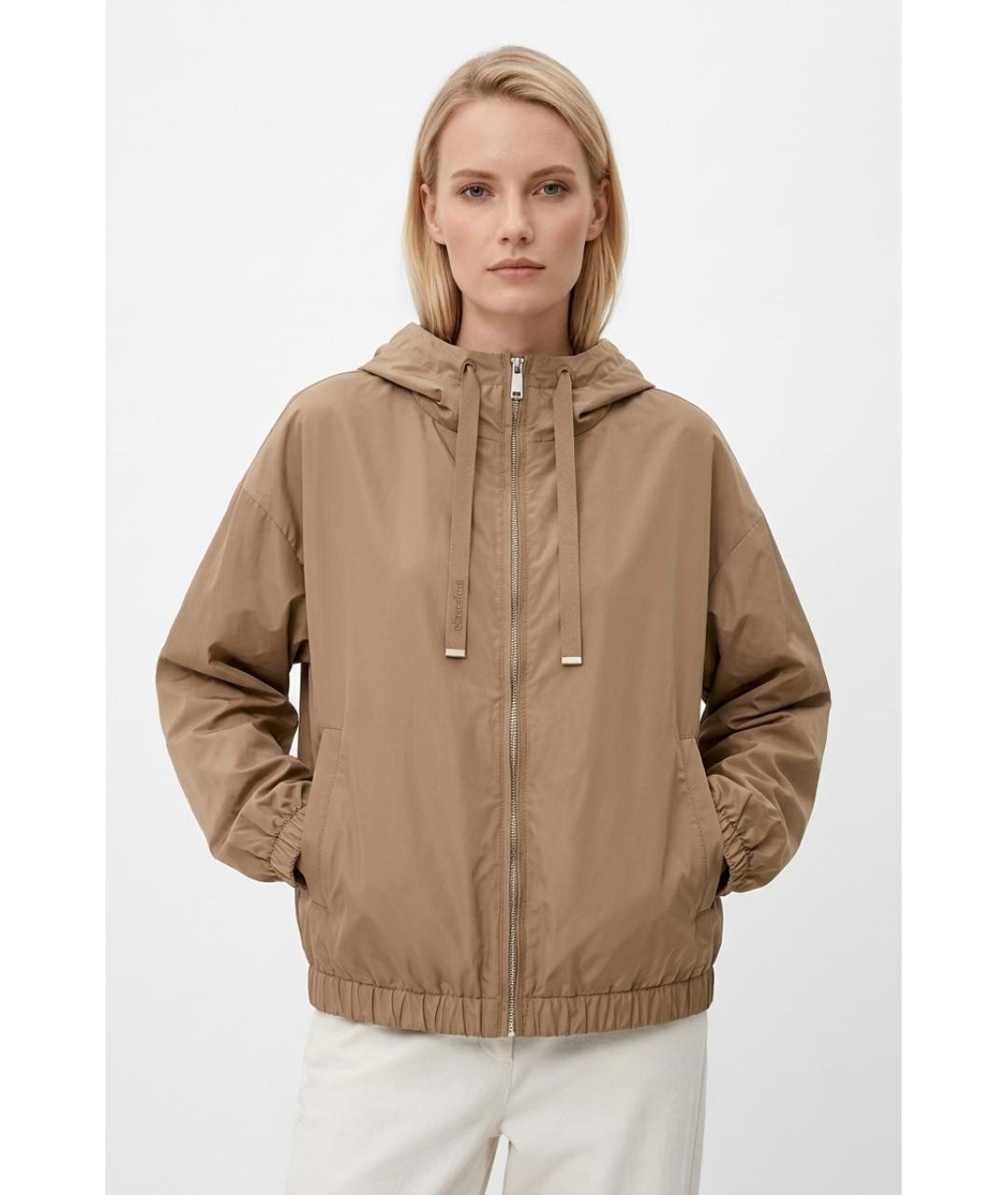 MAX MARA Бежевая полиэстеровая куртка, фото 4