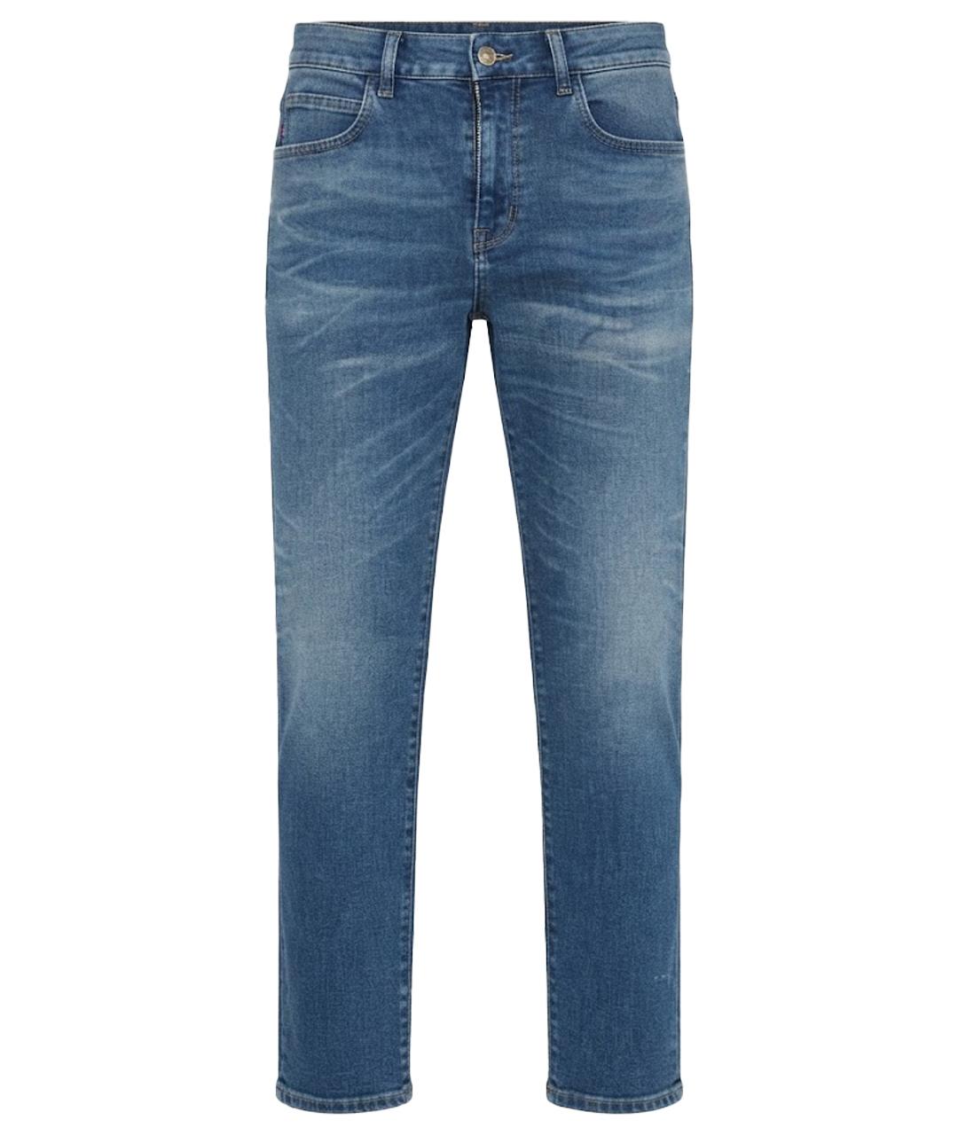 GUCCI Голубые хлопковые прямые джинсы, фото 1