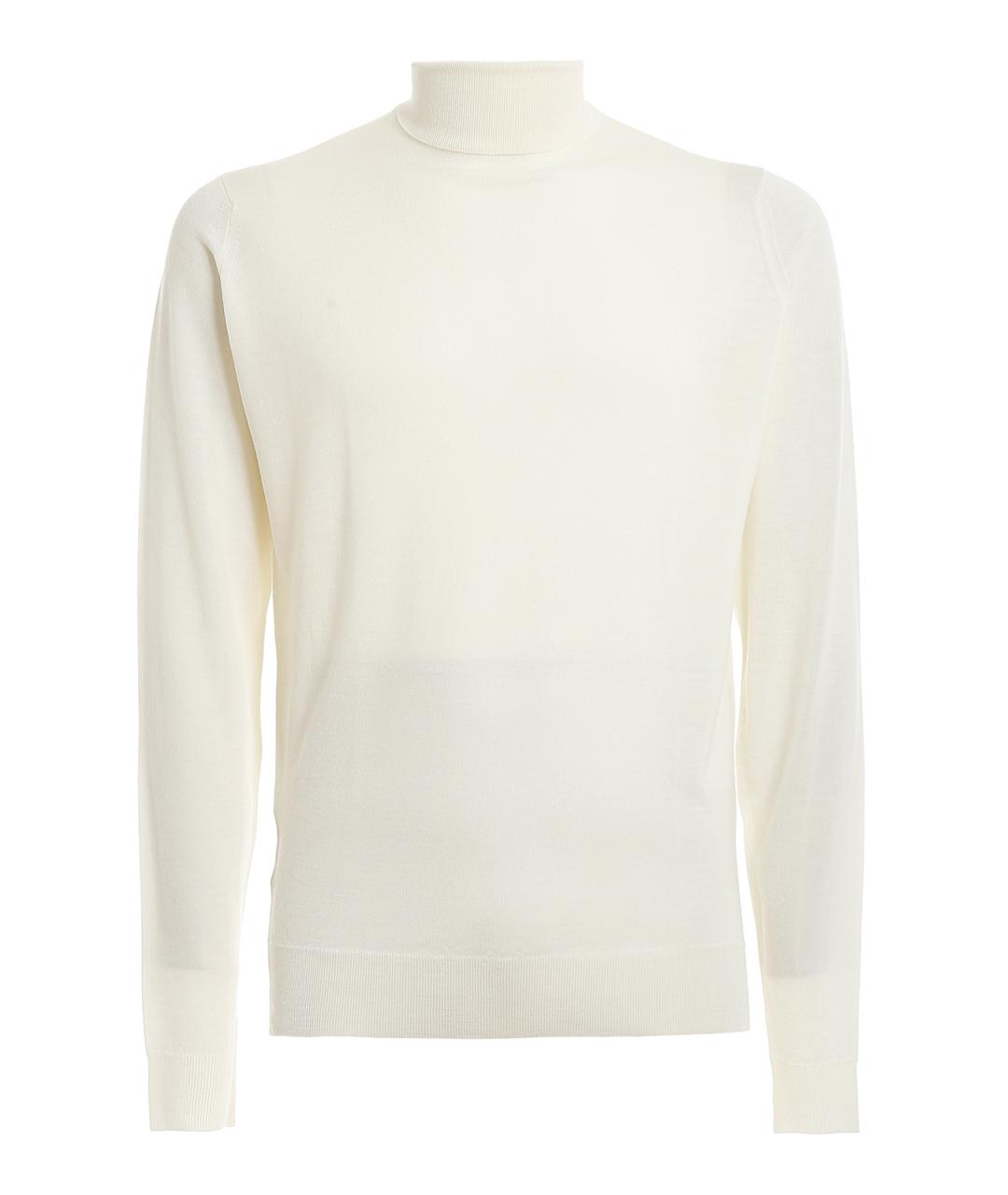 JOHN SMEDLEY Белая шерстяная водолазка, фото 1