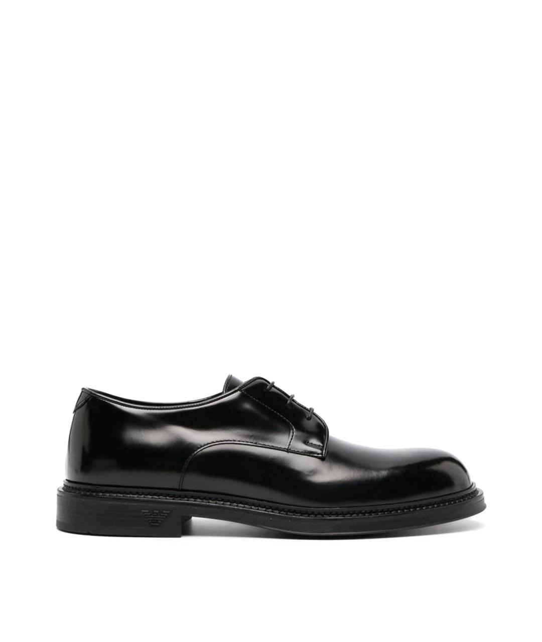 EMPORIO ARMANI Черные кожаные туфли, фото 1