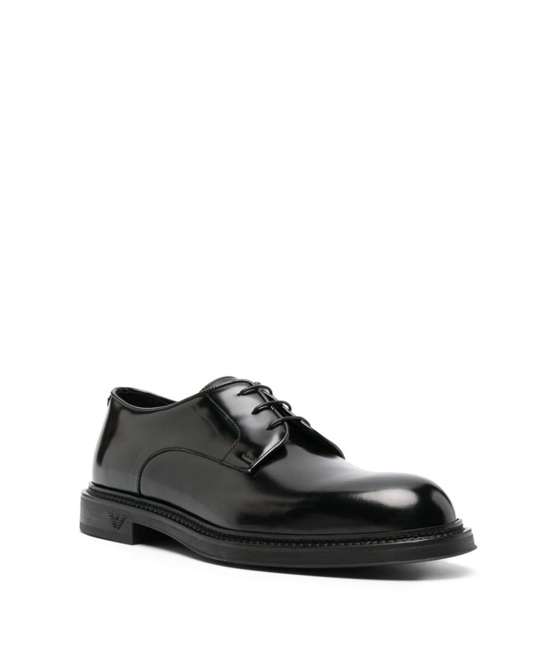 EMPORIO ARMANI Черные кожаные туфли, фото 2