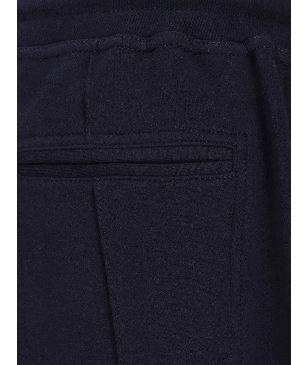BRUNELLO CUCINELLI Темно-синие хлопковые повседневные брюки, фото 3