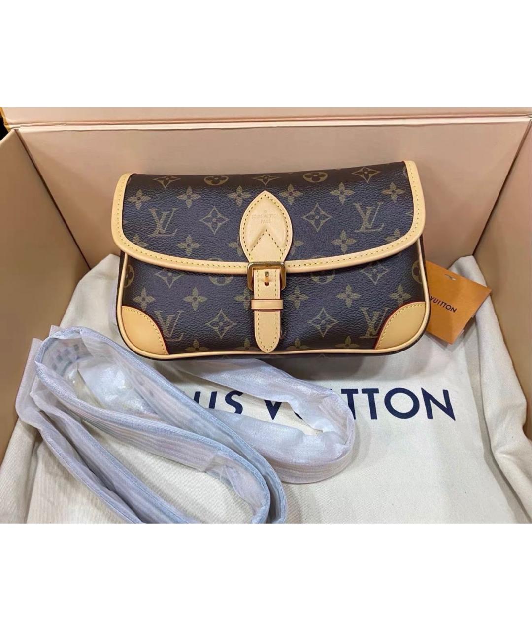 LOUIS VUITTON Коричневая сумка через плечо из канвы, фото 2