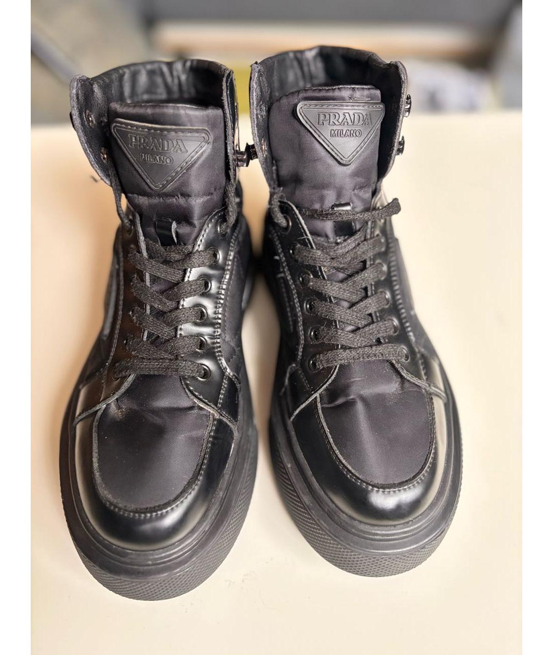 PRADA Черные текстильные кеды, фото 2