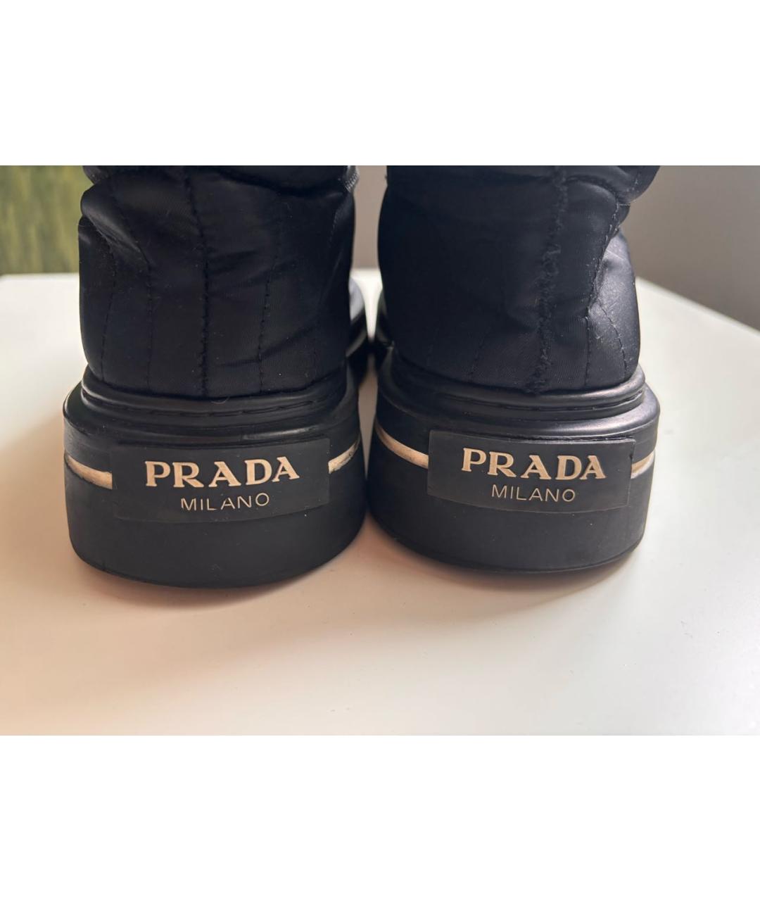 PRADA Черные текстильные кеды, фото 4