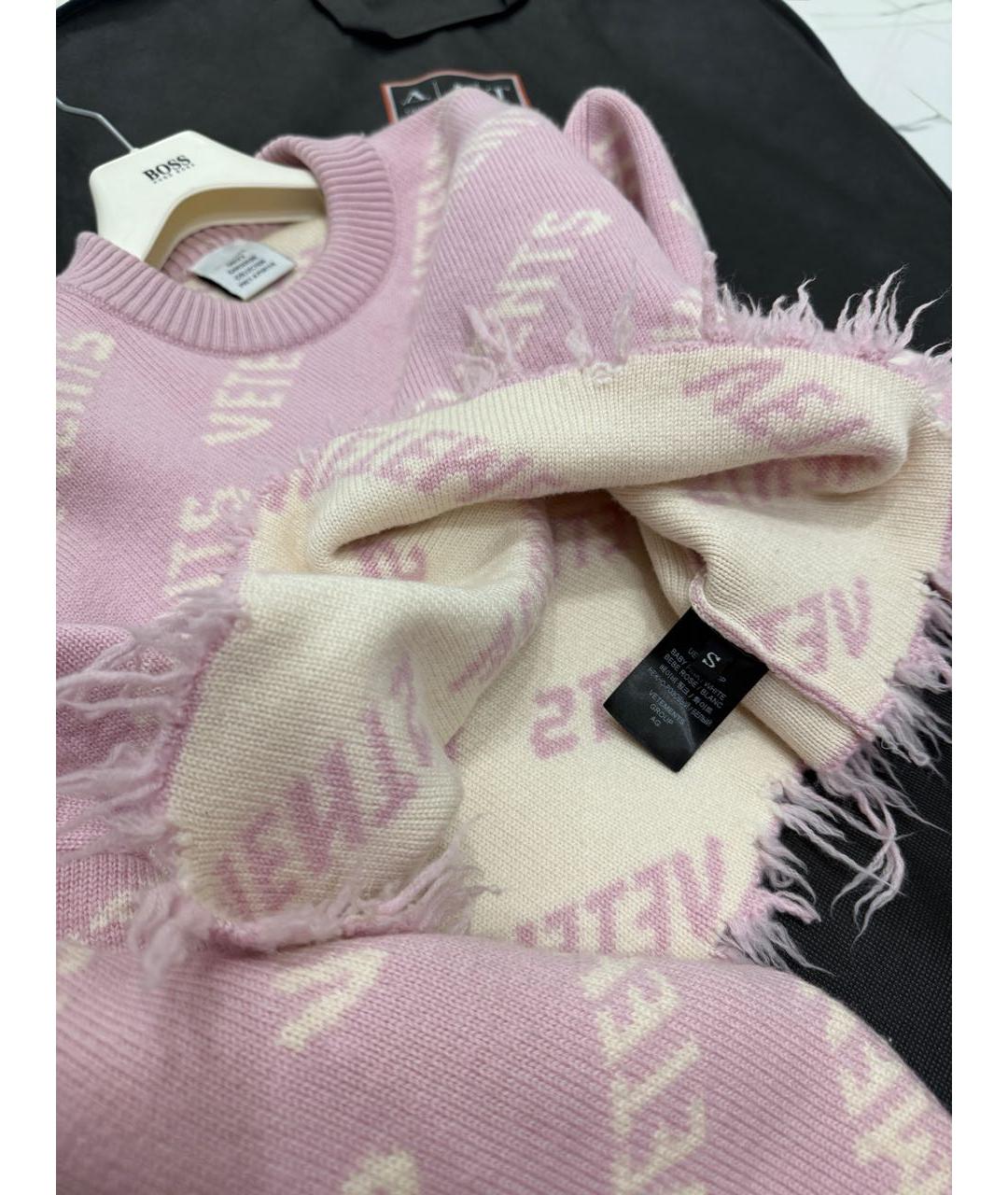 VETEMENTS Розовый шерстяной джемпер / свитер, фото 6