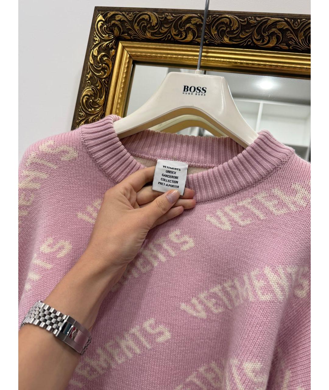 VETEMENTS Розовый шерстяной джемпер / свитер, фото 8