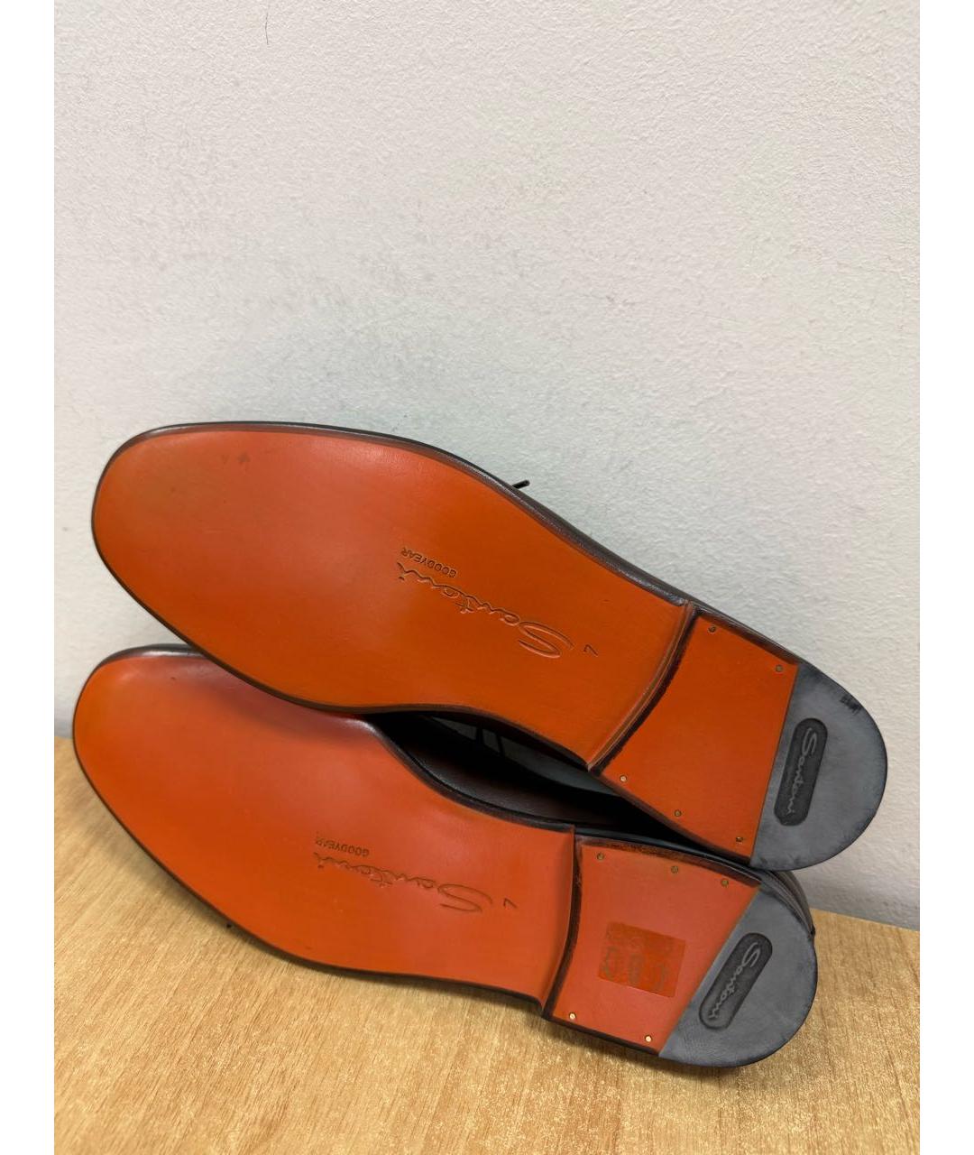SANTONI Коричневые кожаные туфли, фото 7