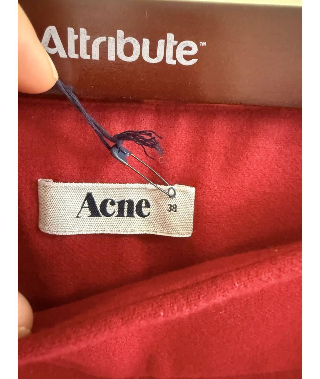 ACNE STUDIOS Красные шерстяные брюки узкие, фото 4