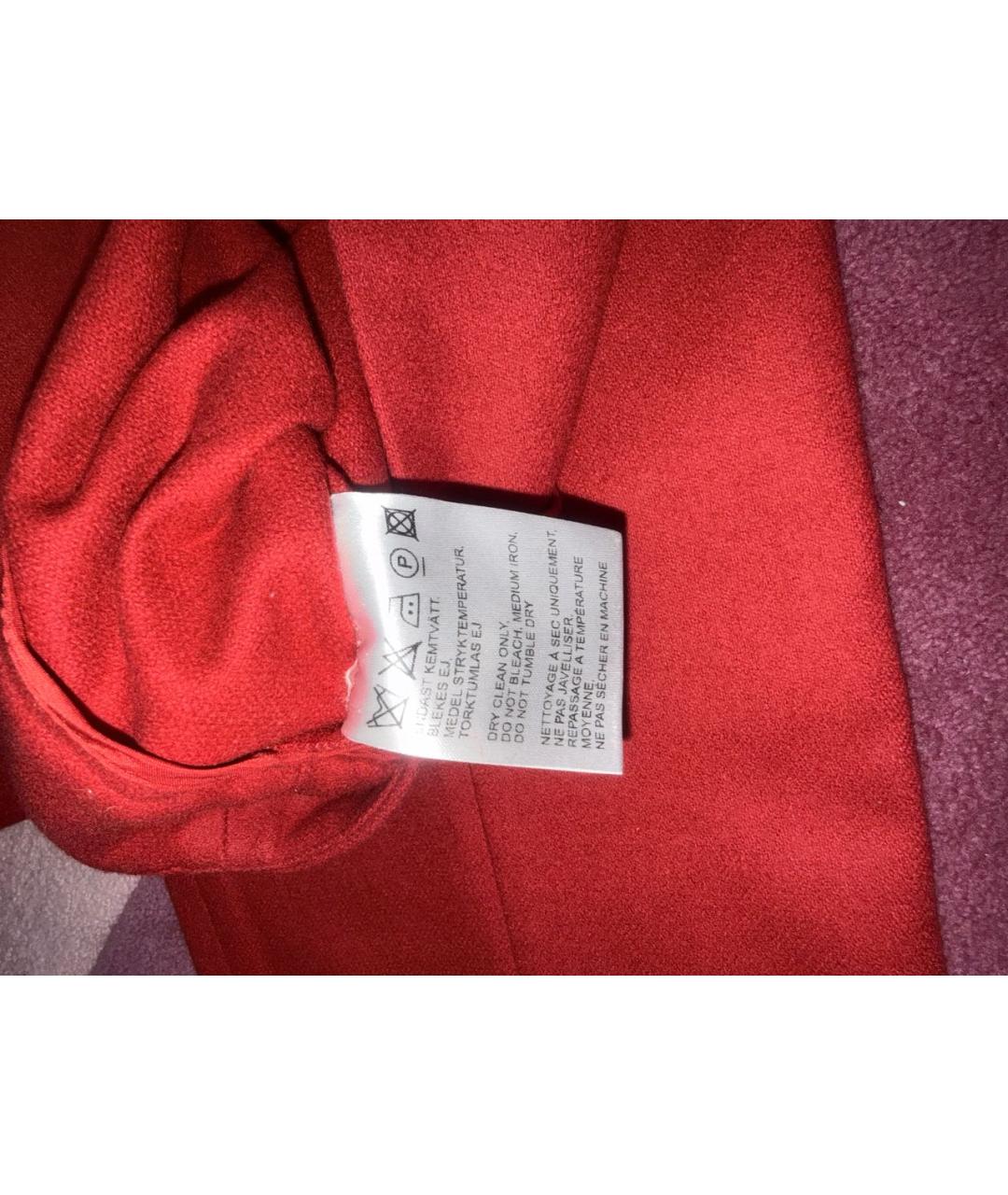 ACNE STUDIOS Красные шерстяные брюки узкие, фото 6