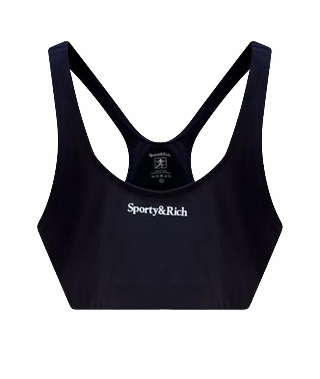 SPORTY AND RICH Черная майка, фото 1