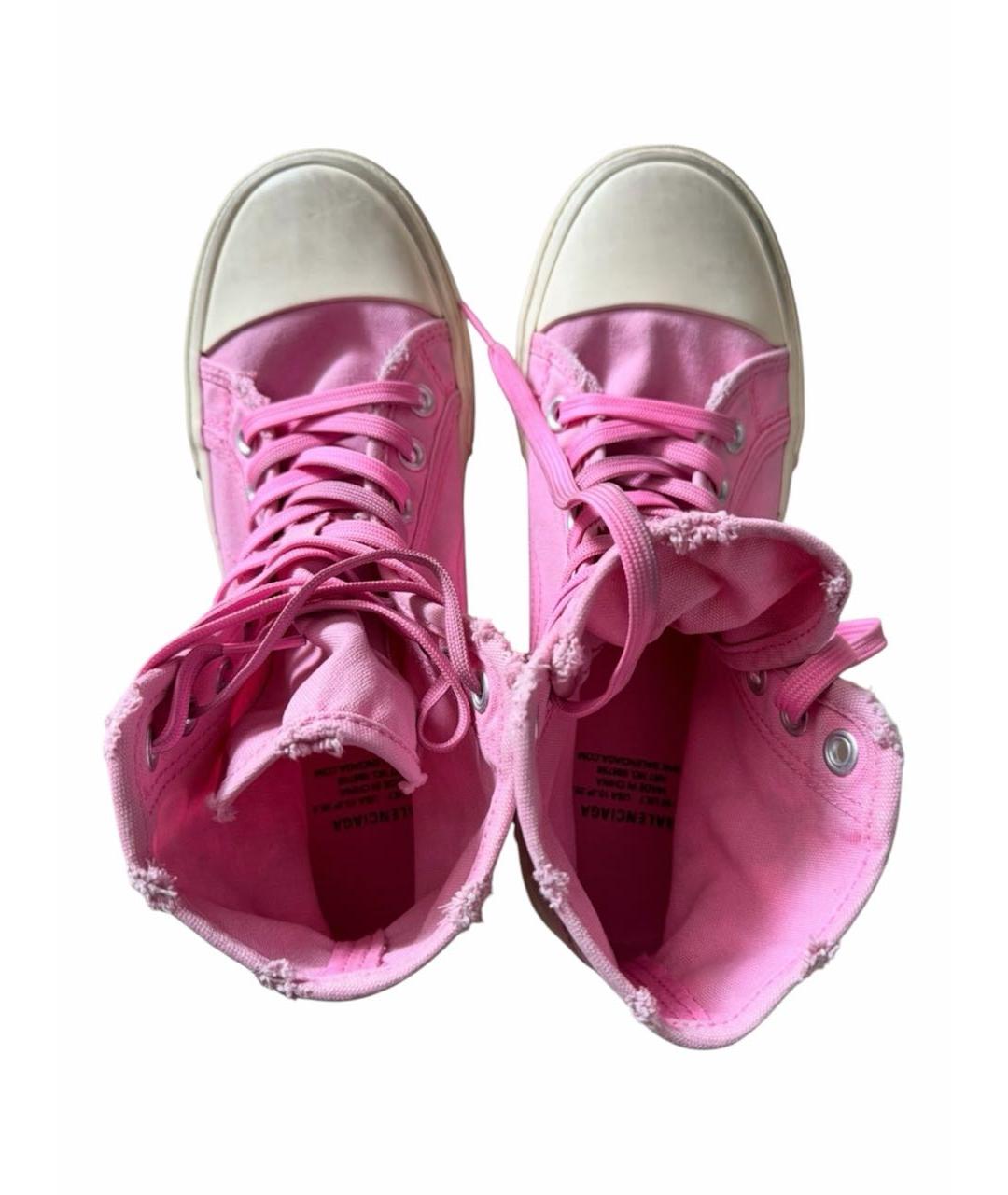BALENCIAGA Розовые текстильные кеды, фото 3