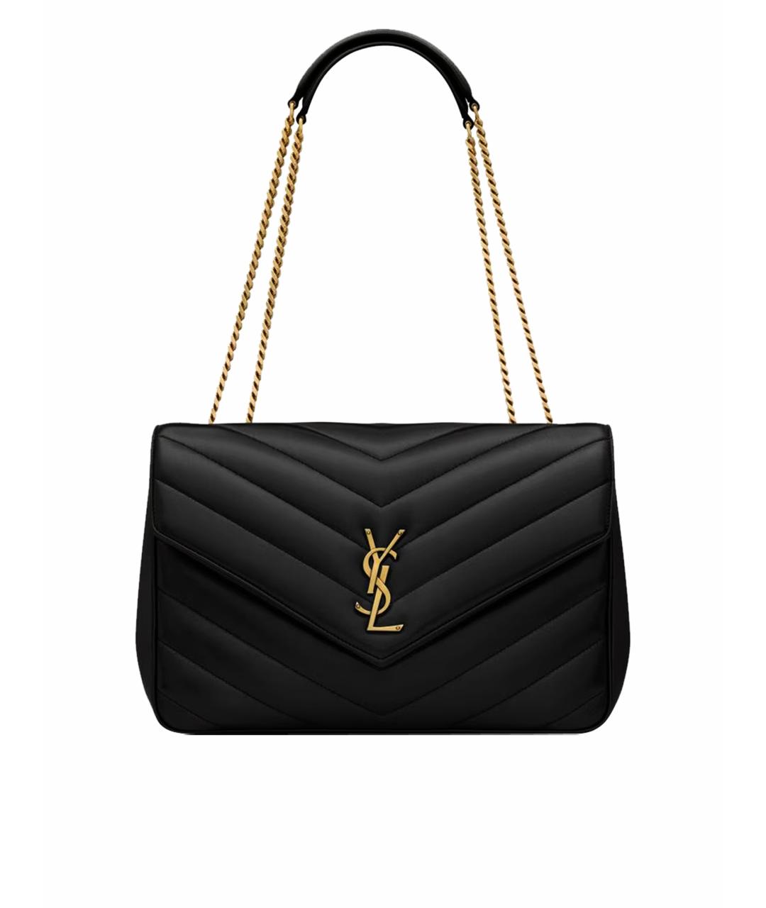 SAINT LAURENT Черная кожаная сумка через плечо, фото 1