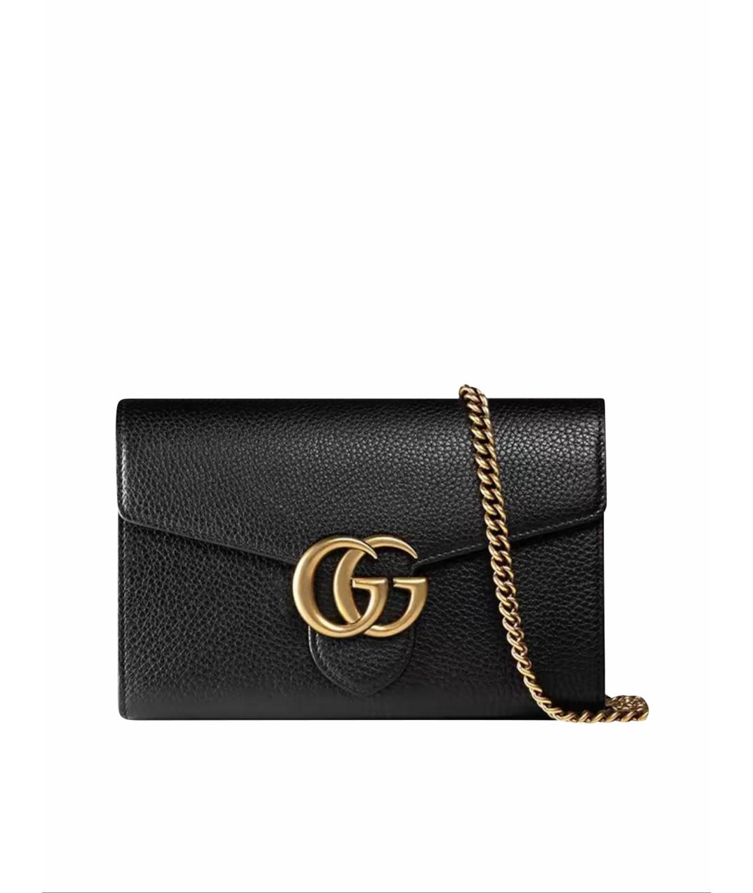 GUCCI Черная кожаная сумка через плечо, фото 1