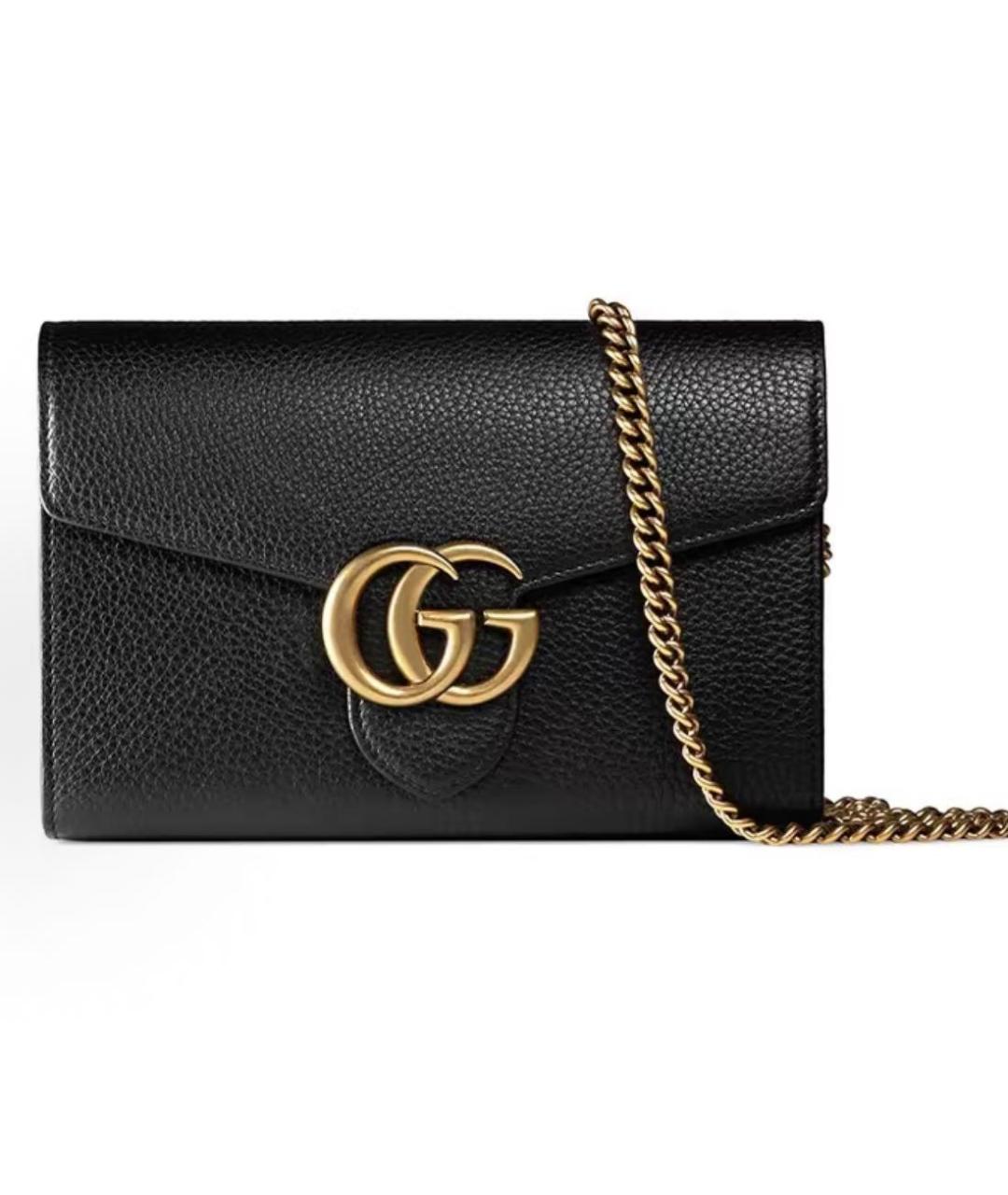 GUCCI Черная кожаная сумка через плечо, фото 8
