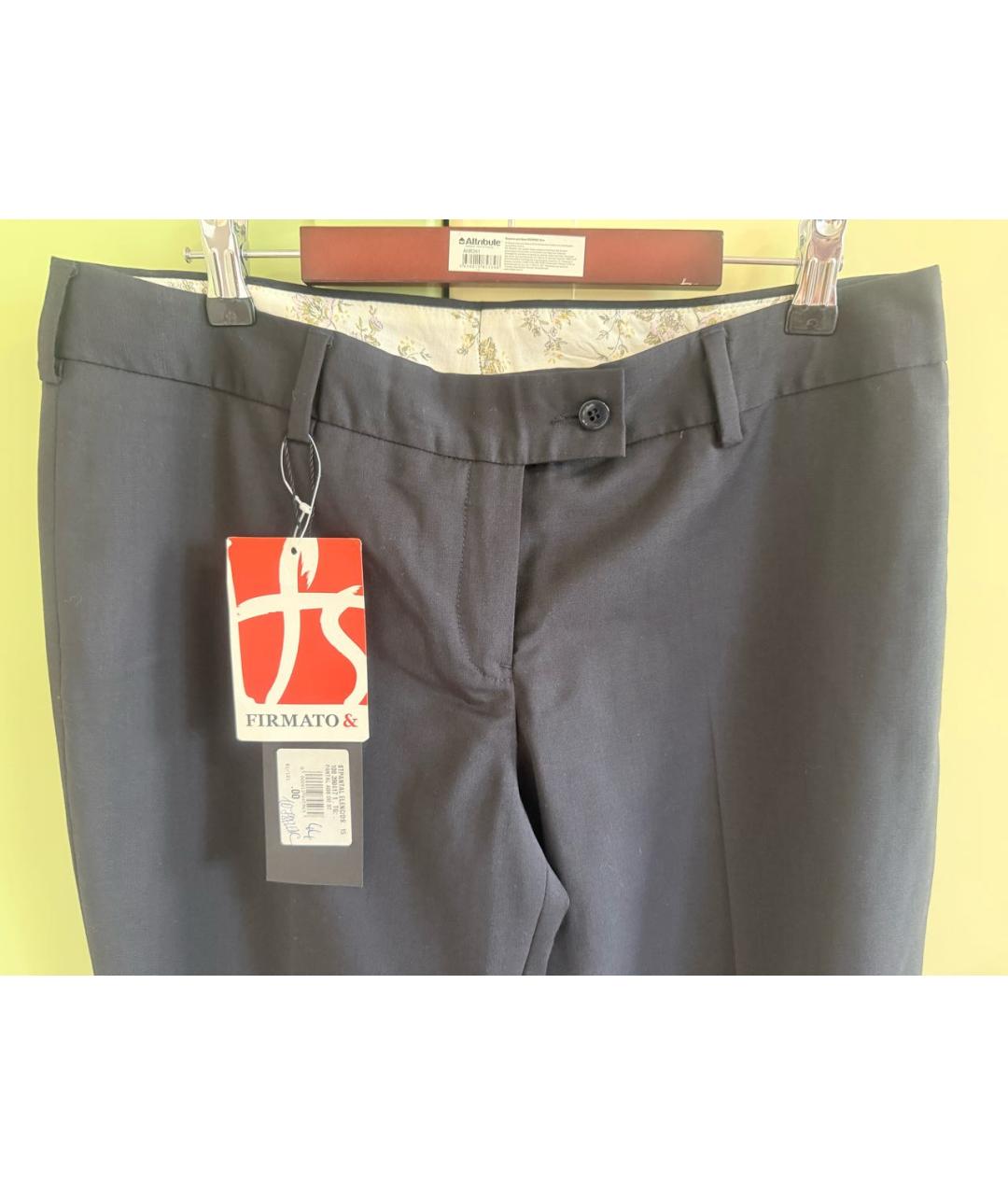 DOLCE&GABBANA Черные шерстяные прямые брюки, фото 3