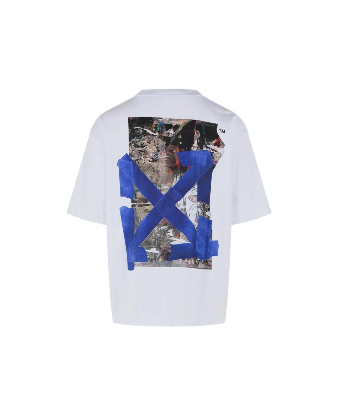 OFF-WHITE Белая хлопковая футболка, фото 2