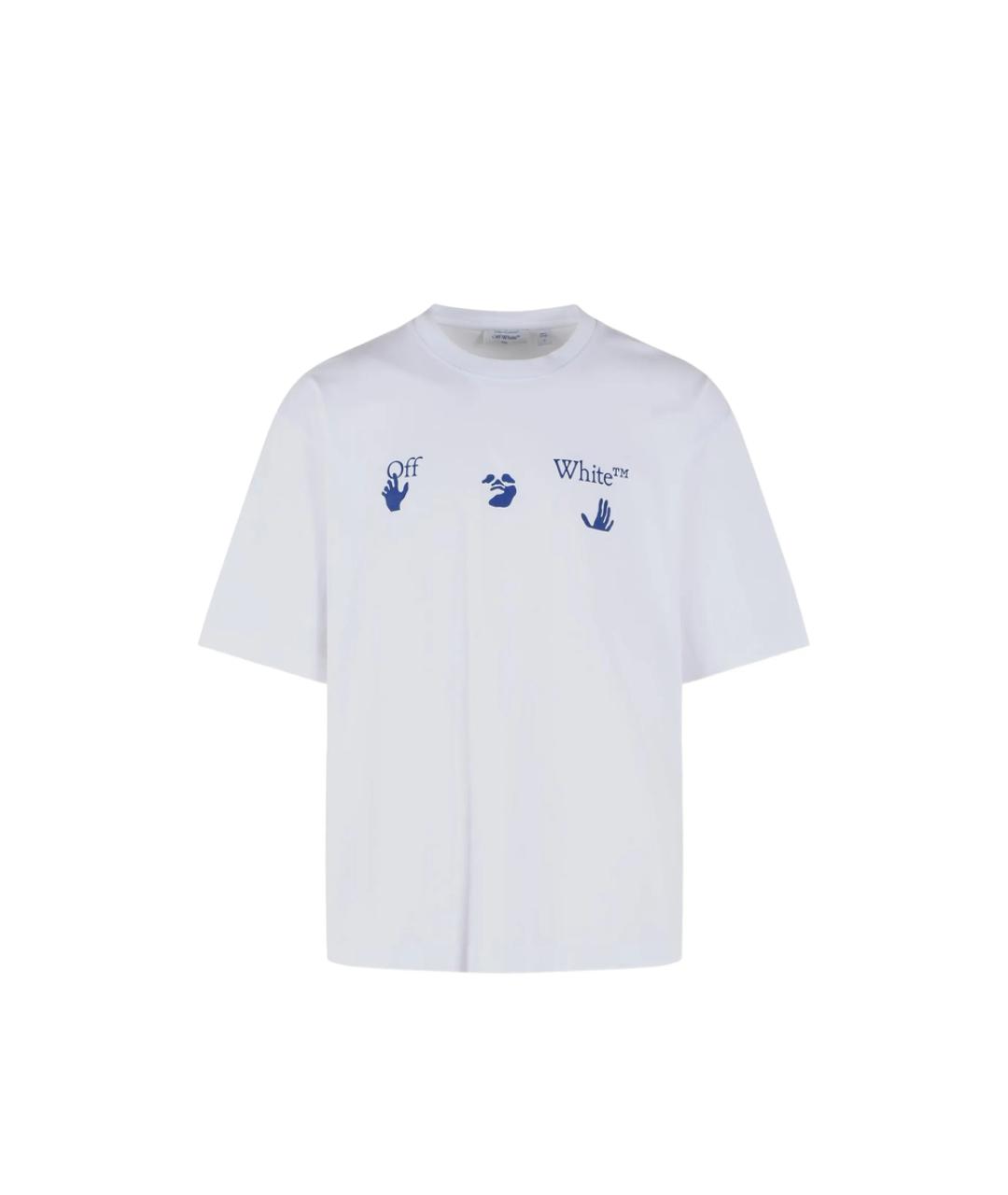 OFF-WHITE Белая хлопковая футболка, фото 1