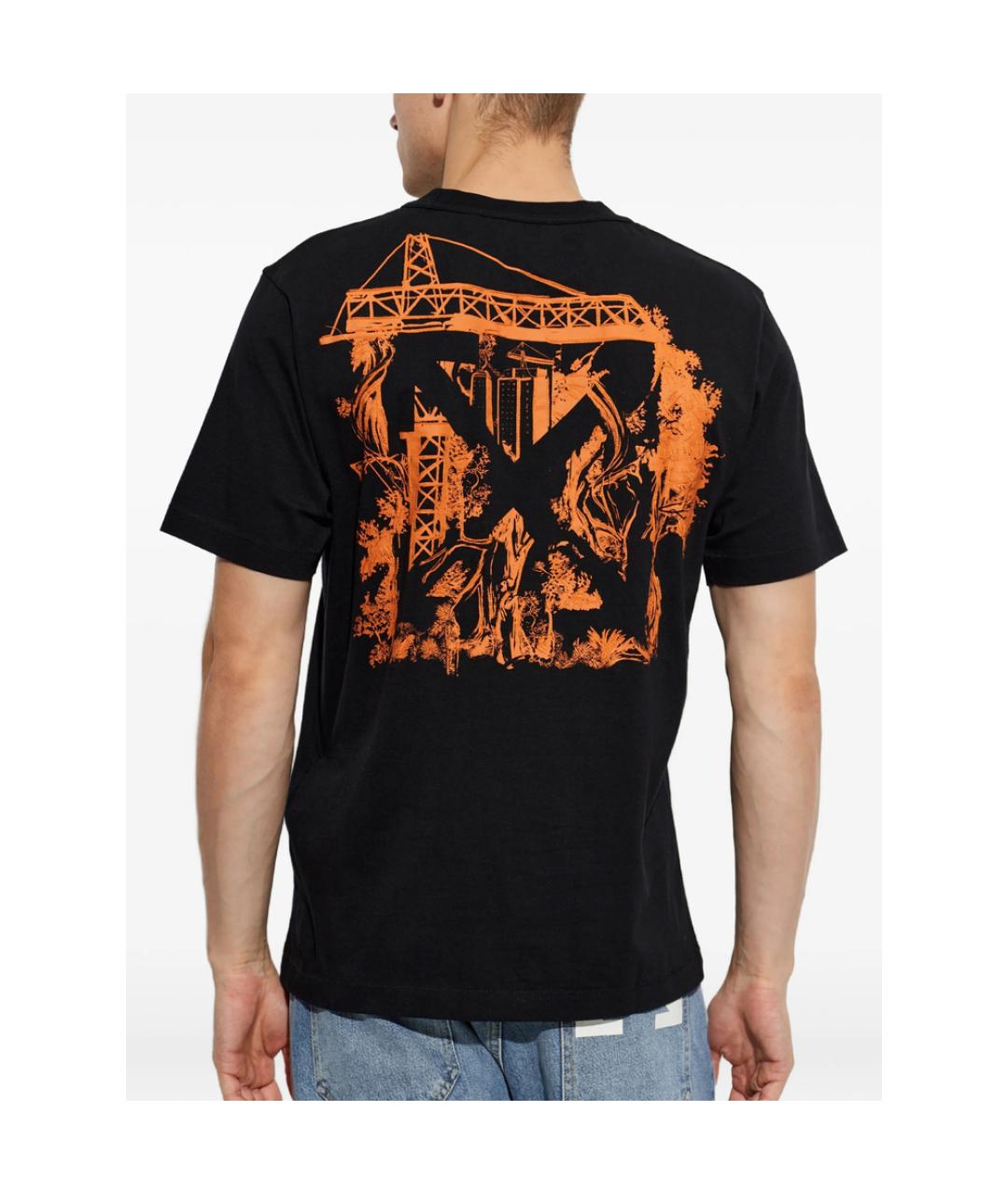 OFF-WHITE Черная хлопковая футболка, фото 3