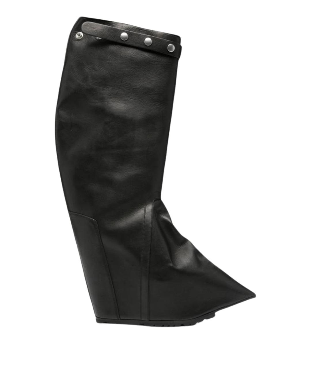RICK OWENS Черные кожаные сапоги, фото 1