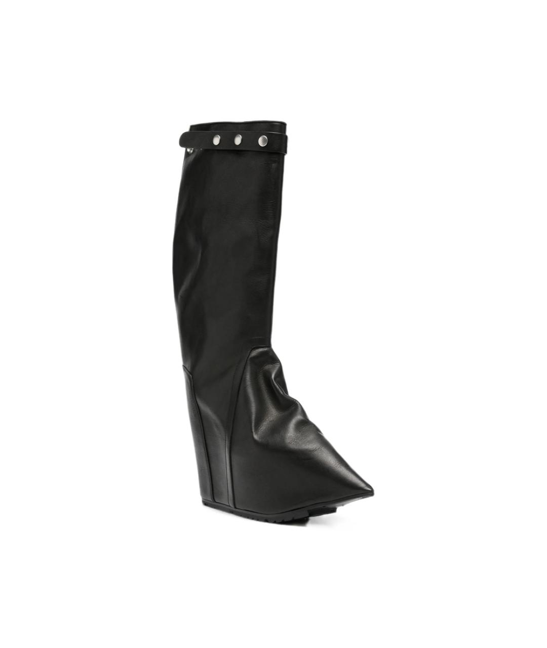 RICK OWENS Черные кожаные сапоги, фото 3
