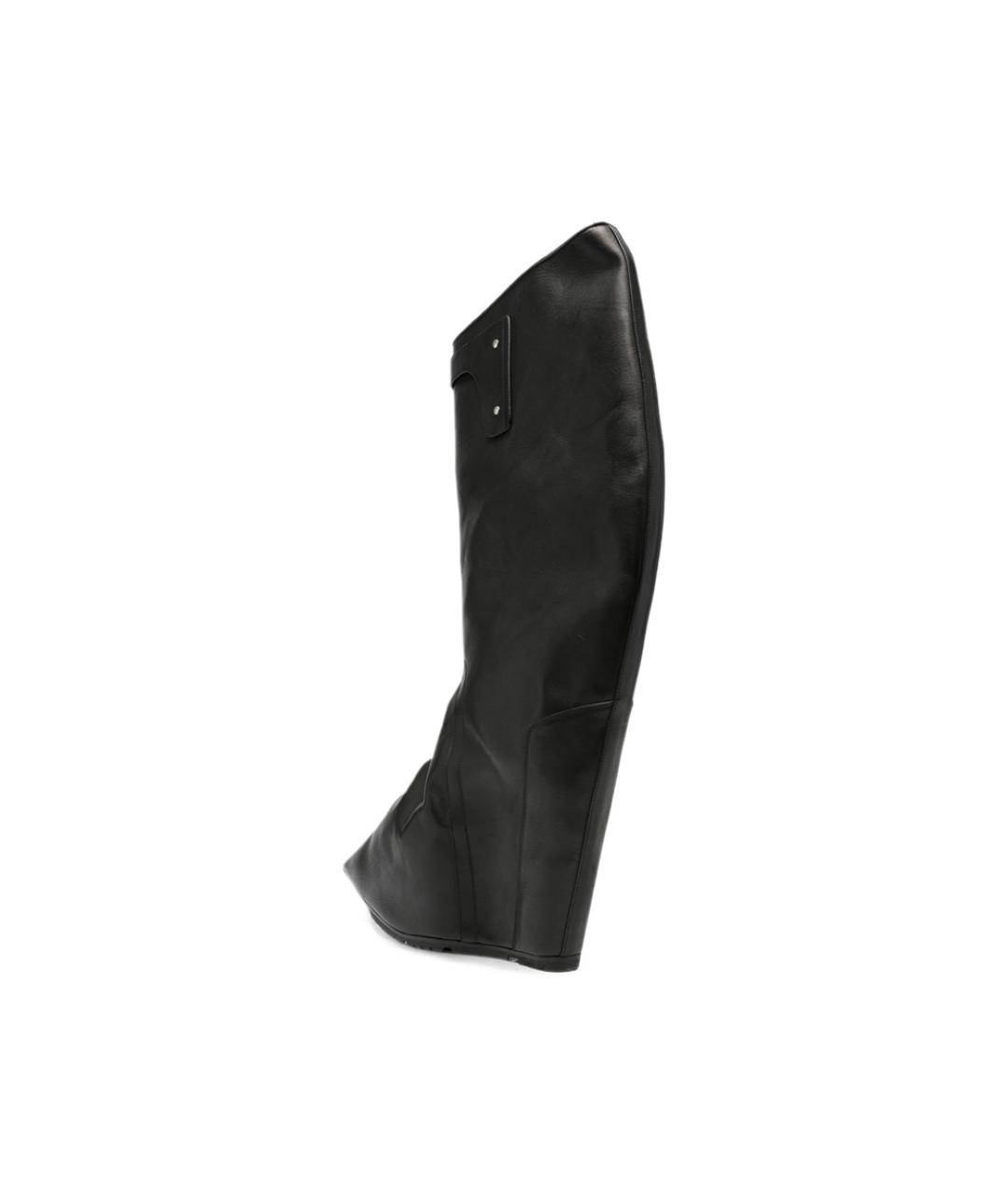 RICK OWENS Черные кожаные сапоги, фото 4