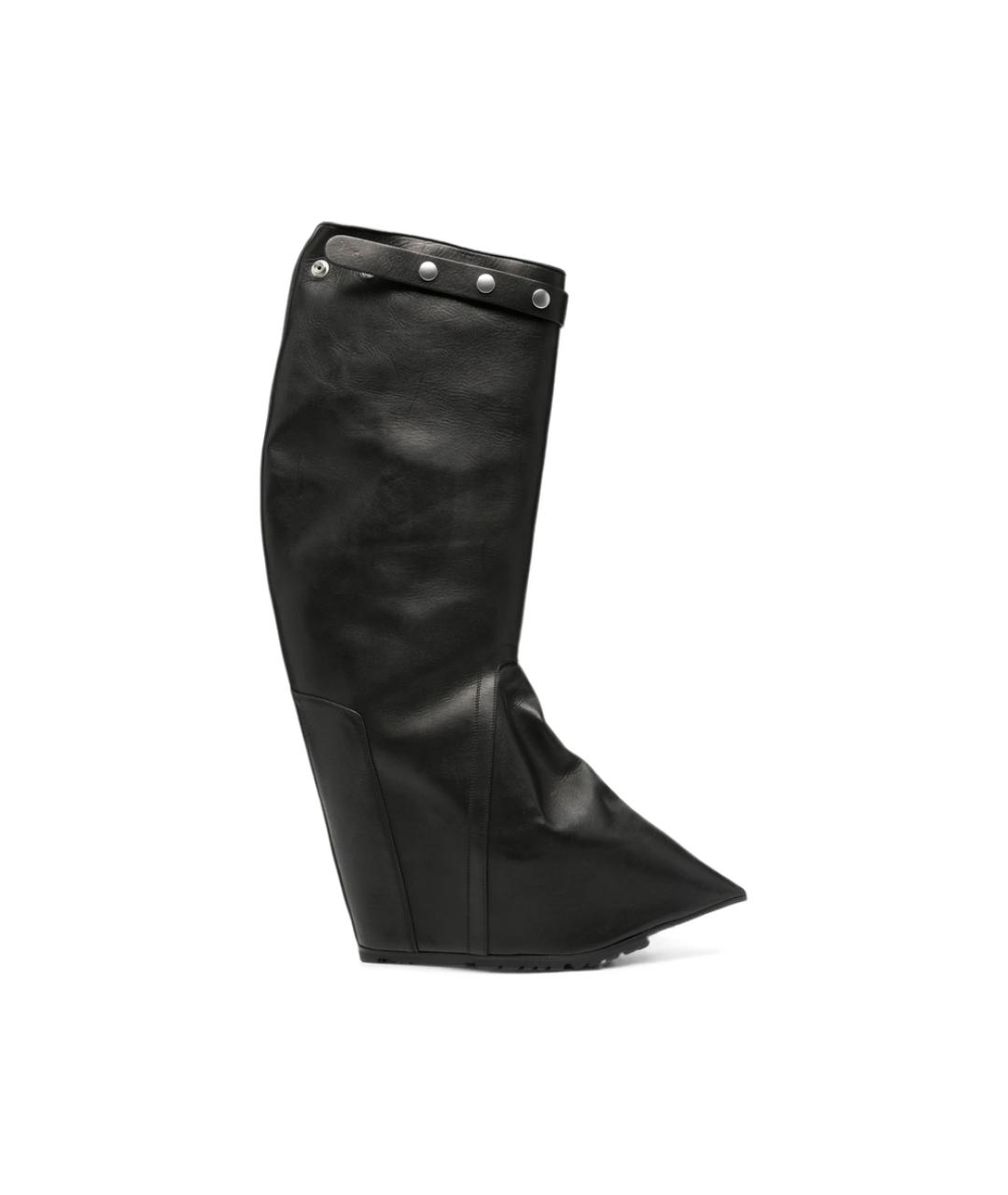 RICK OWENS Черные кожаные сапоги, фото 5