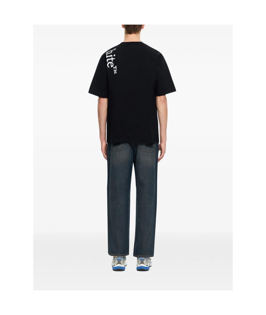 OFF-WHITE Черная хлопковая футболка, фото 4