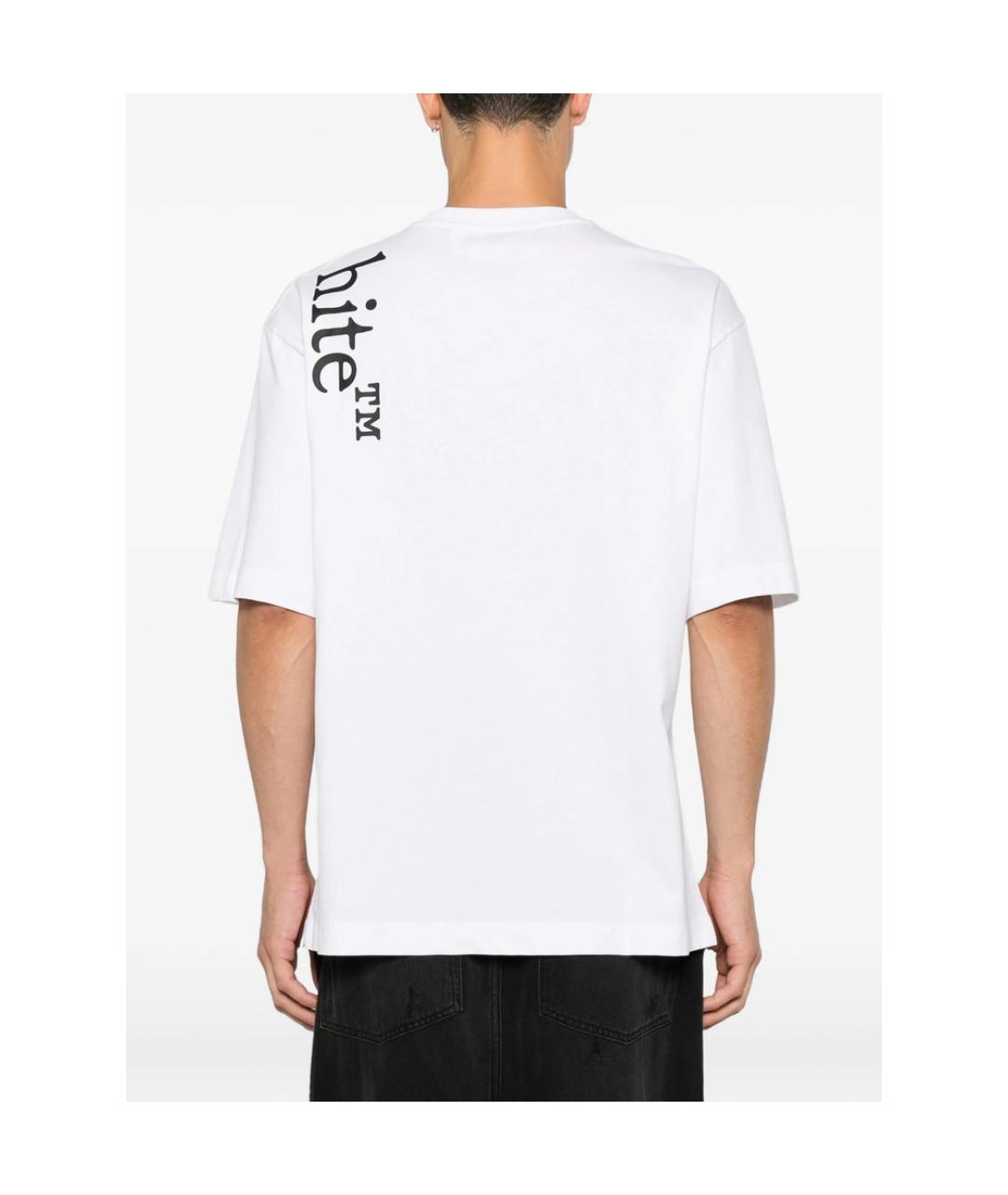 OFF-WHITE Белая хлопковая футболка, фото 4