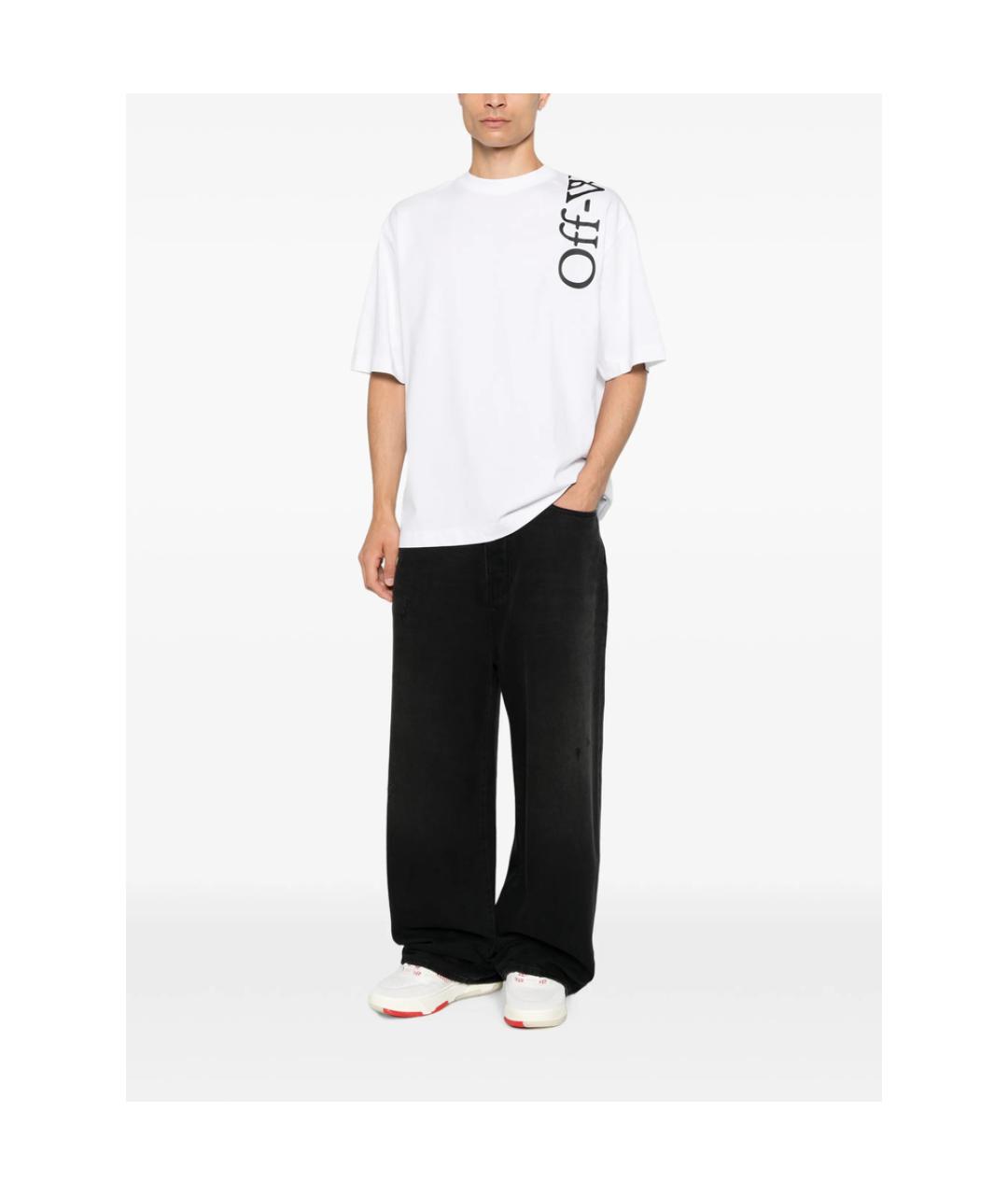 OFF-WHITE Белая хлопковая футболка, фото 5