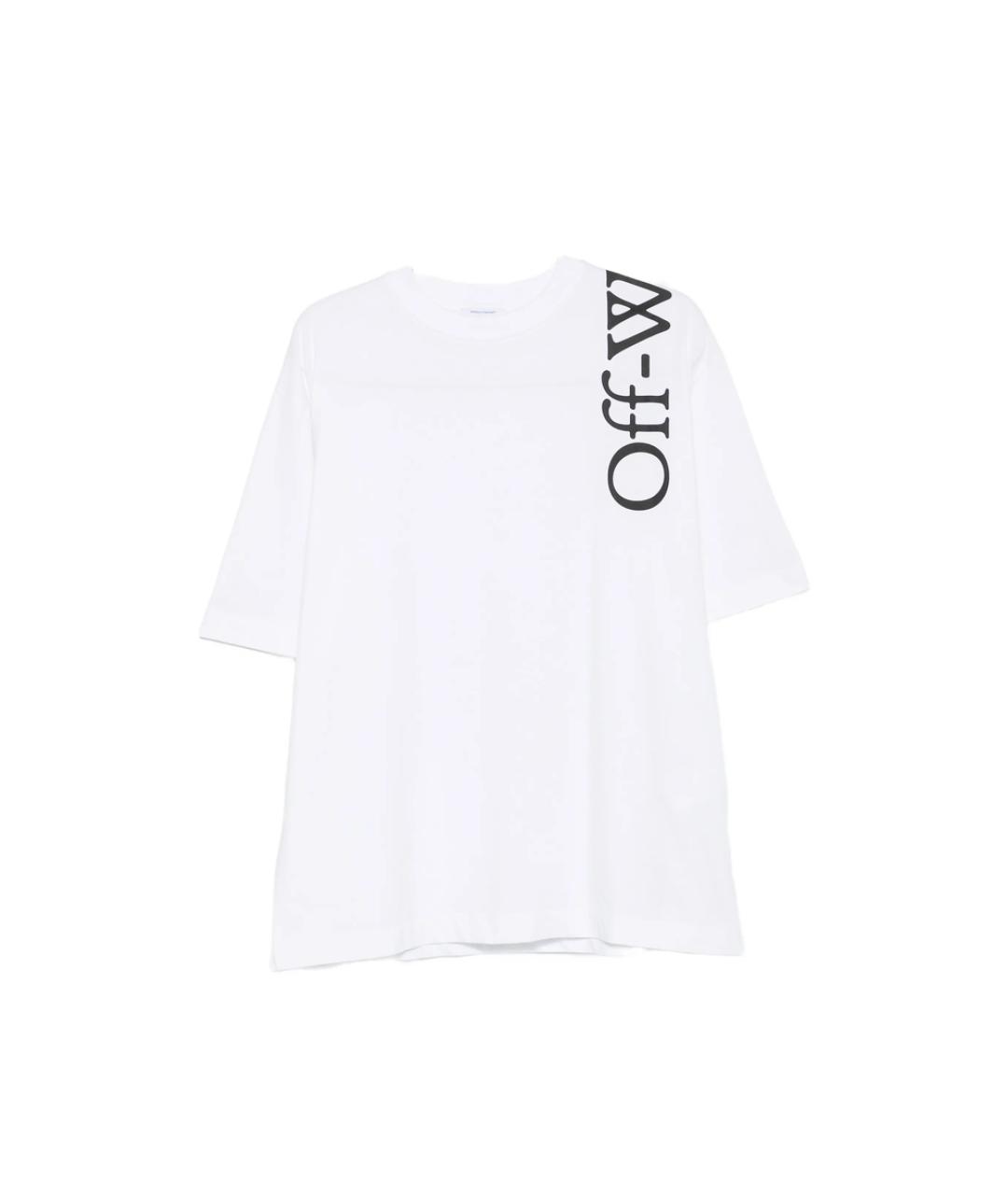 OFF-WHITE Белая хлопковая футболка, фото 1