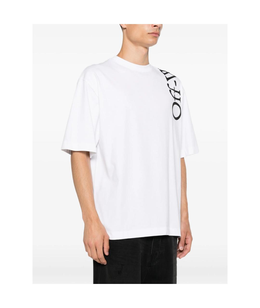 OFF-WHITE Белая хлопковая футболка, фото 2