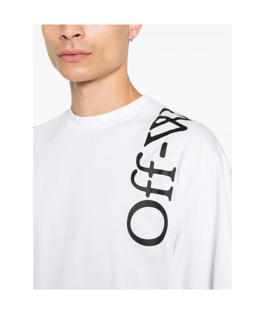 OFF-WHITE Белая хлопковая футболка, фото 3