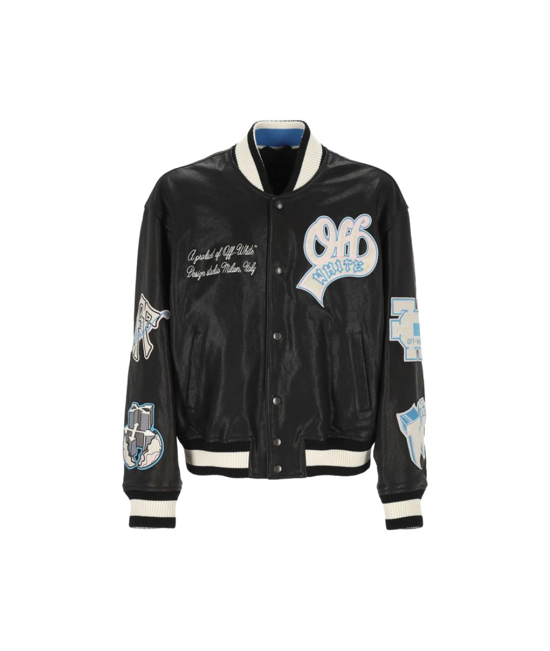 OFF-WHITE Черная кожаная куртка, фото 4