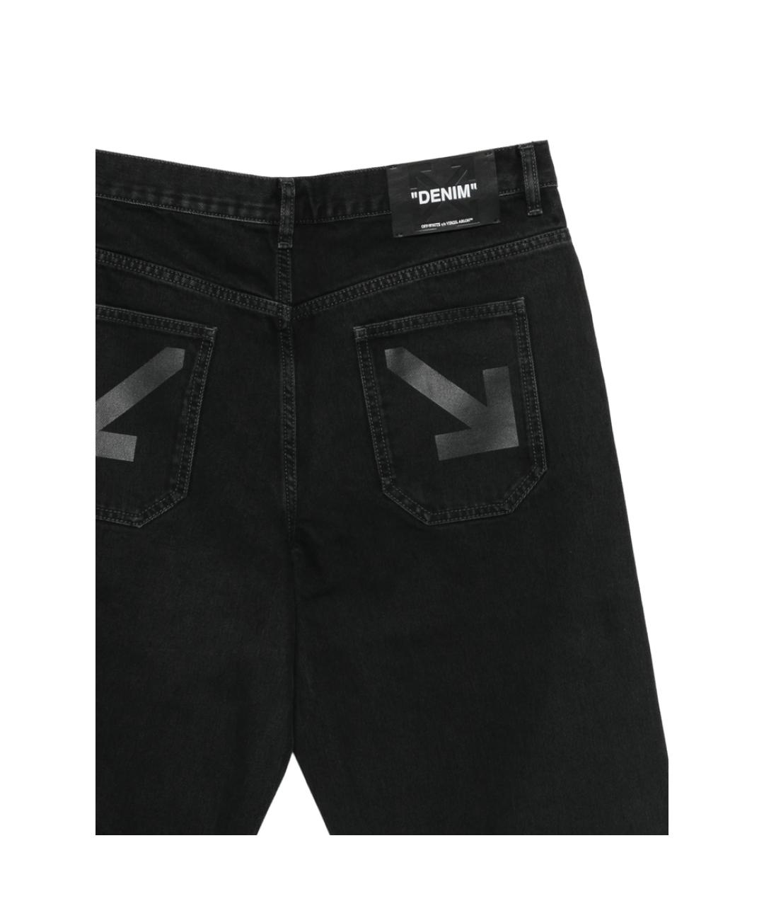 OFF-WHITE Черные хлопковые прямые джинсы, фото 2